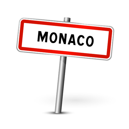 Monaco France - city road sign - signage boardのイラスト素材