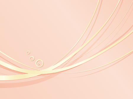 Coral pink background with gold wavy metal lines - abstract elegant wedding templateのイラスト素材