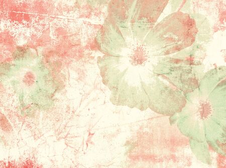Flower background in pastel vintage watercolor styleの写真素材