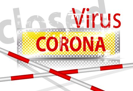 Coronavirus sign with barrierのイラスト素材