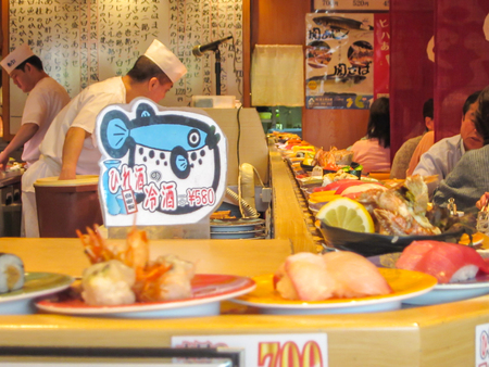 conveyor-belt sushi in tokyoのeditorial素材