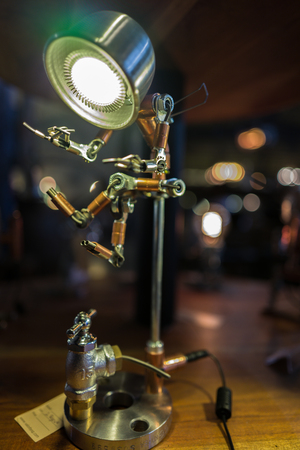 human-shaped lighting on the desk1の写真素材