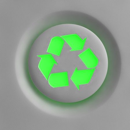An enlightening recycling buttonの写真素材