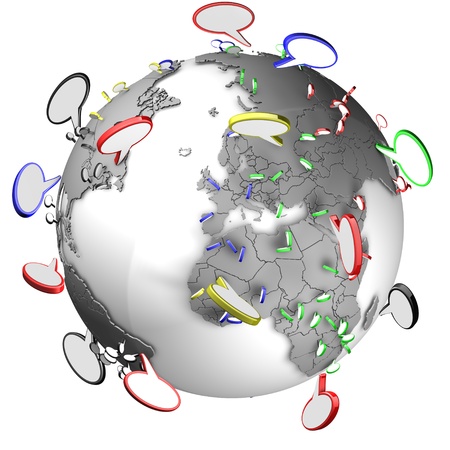 Communication between people using speech bubblesの写真素材