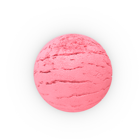 Scoop of strawberry ice ball. Extreme close-up view. 3D Renderingの写真素材