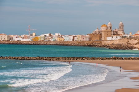 Costal view of antient city Cadiz on south of Spainの写真素材