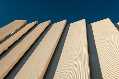 Detail view of The Arctic Cathedral, (Tromsdalen Church) in Tromso, Norway.の写真素材