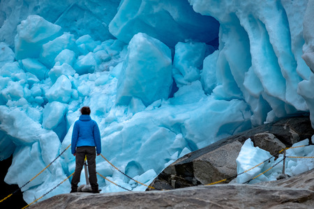 Nigardsbreen glacier in Jostedalen valley, Jostedalsbreen national park, Sogn og Fjordane, Norwayの写真素材