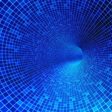 Blue mosaic tunnel. High resolution 3d renderの写真素材