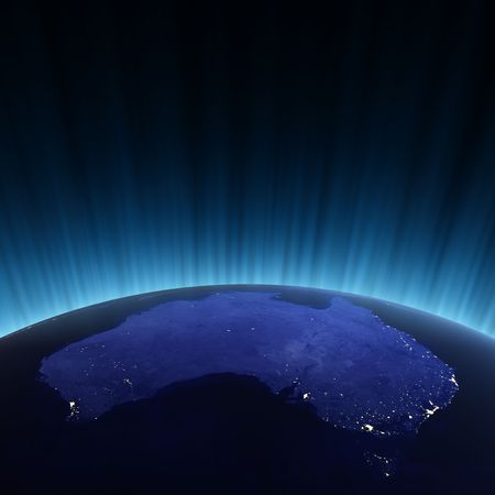 Australia from space. Maps from NASA imageryの写真素材