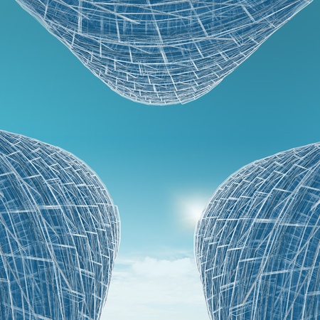 Three skyscrapers. No copyrights - my concept project, not real building