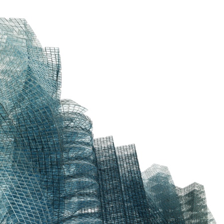 Buildings white isolated. No copyrights - my concept project, not real buildingの写真素材