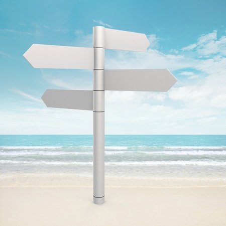 Blank arrows directions. 3d and photo montageの写真素材