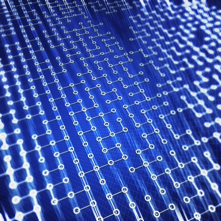 Connected shape algorithm. 3d render