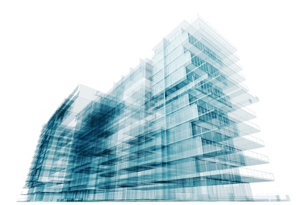 Contemporary architecture. Isolated on whiteの写真素材