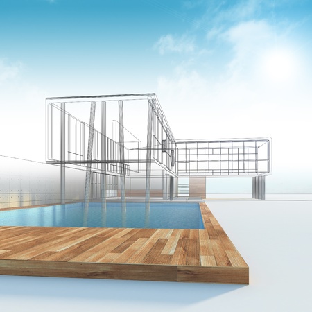 Cottage construction. Industry architecture building Cottage construction. Industry architecture building