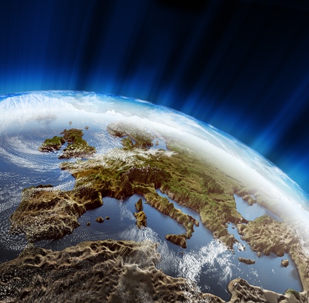 Europe 3d landscape. Maps courtesy NASAの写真素材
