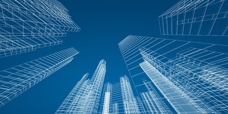 City concept. 3d render image