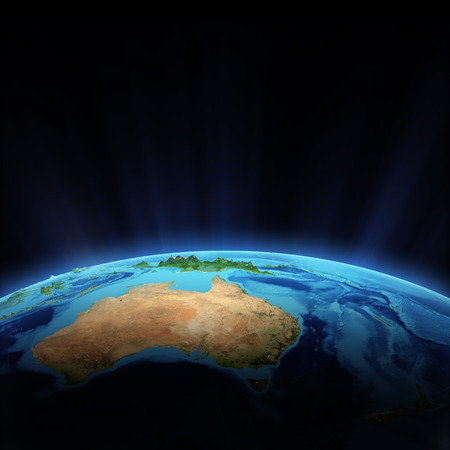 Australia and New Zeland. Elements of this image furnished by NASAの写真素材