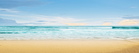Tropical beach and ocean. Panoramic shotの写真素材
