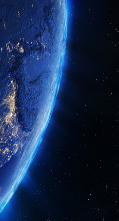 Earth Tibet city lightsの写真素材