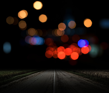 City lights bokeh. Night backgroundの写真素材