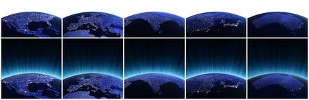 Planet earth set. Elements of this image furnished by NASA