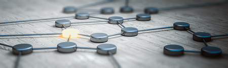 Connection concept digital technology network panorama 3d renderingの写真素材