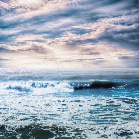 Tropical sky and sea caribbean summer backgroundの写真素材