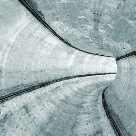 Modern futuristic concrete tunnel. Mixed mediaの写真素材