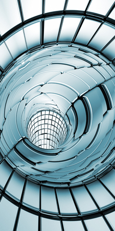 Abstract tunnel technology background 3d rendering verticalの写真素材