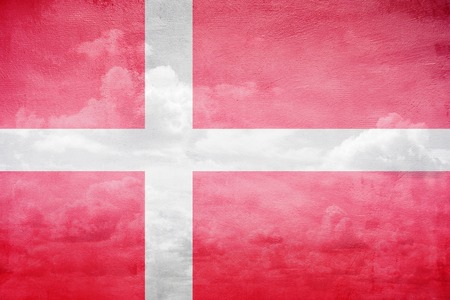 Denmark flag vintage sky illustrationの写真素材