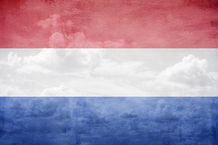 Netherlands flag vintage sky illustrationの写真素材