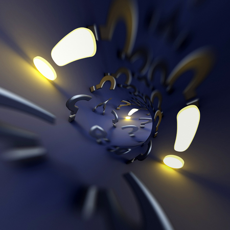 Question and answer concept 3d rendering