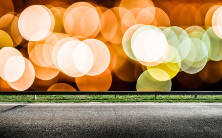 City lights road night background. Blur bokeh abstractの写真素材
