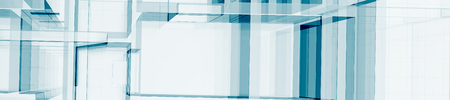 Abstract blue architecture panorama background. 3d rendering