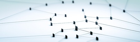 Connection concept digital technology network panorama 3d rendering