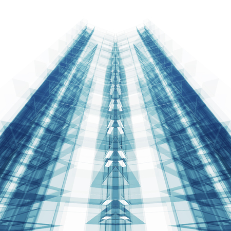 Architecture concept project. White isolated. 3d renderingの写真素材