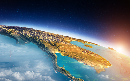 South-east Asia sunrise. 3d renderingの写真素材