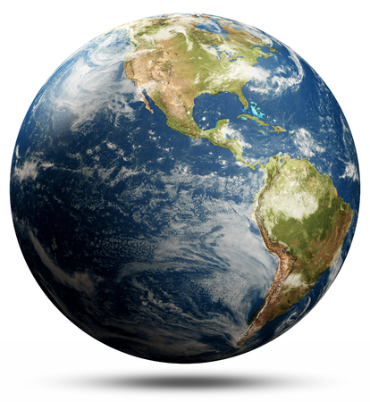 Planet Earth map - America.   3d renderingの写真素材