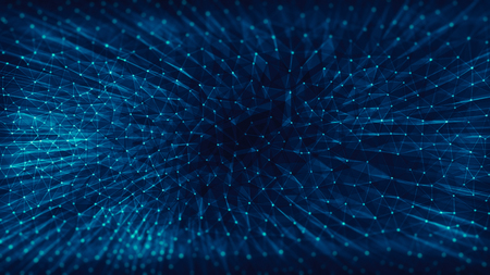 Modern triangles connection technology background. 3d renderingの写真素材