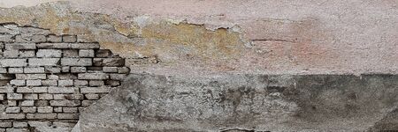 Stone panoramic wall texture background detailed surfaceの写真素材