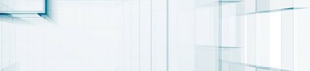 Horizontal panorama abstract modern project. 3d renderingの写真素材