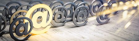 e-mail. Internet mail, answer message. 3d renderingの写真素材