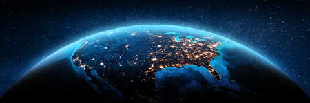 America, United States from space