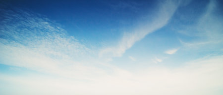 Summer colors sky and clouds. Nature backgroundの写真素材