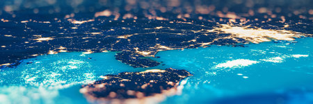 China. Guangzhou and Hainan city lights.  3d renderingの写真素材