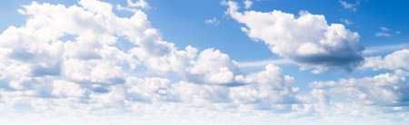 Cloudy blue sky. Summer day background