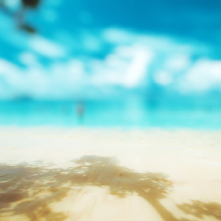 Tropical island travel blur backgroundの写真素材