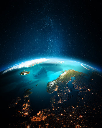 North Europe city lights.の写真素材